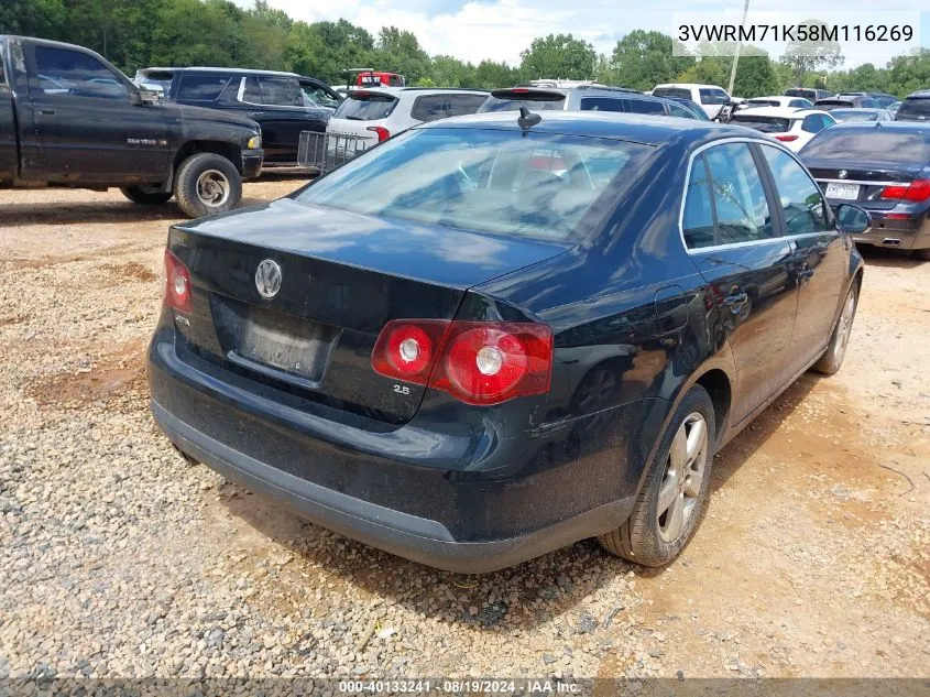 3VWRM71K58M116269 2008 Volkswagen Jetta Se