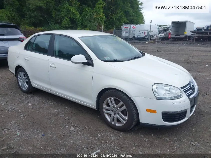 2008 Volkswagen Jetta S VIN: 3VWJZ71K18M047501 Lot: 40142924