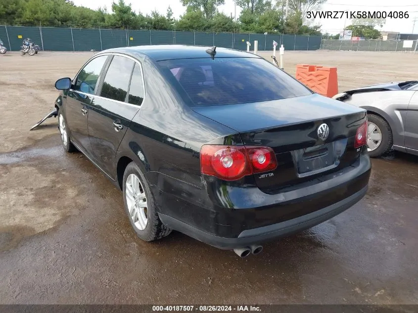 3VWRZ71K58M004086 2008 Volkswagen Jetta Se/Sel