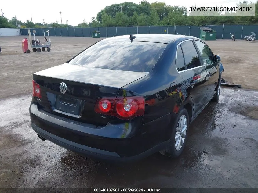 3VWRZ71K58M004086 2008 Volkswagen Jetta Se/Sel