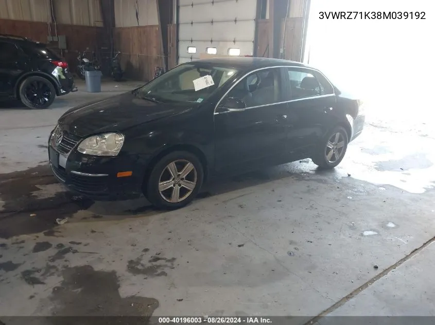 3VWRZ71K38M039192 2008 Volkswagen Jetta Se/Sel