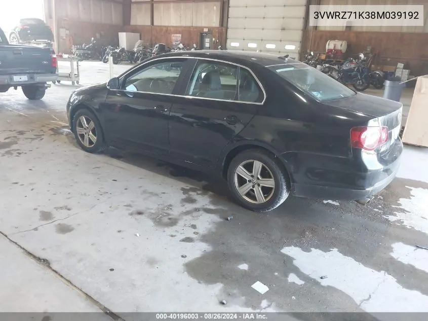 3VWRZ71K38M039192 2008 Volkswagen Jetta Se/Sel