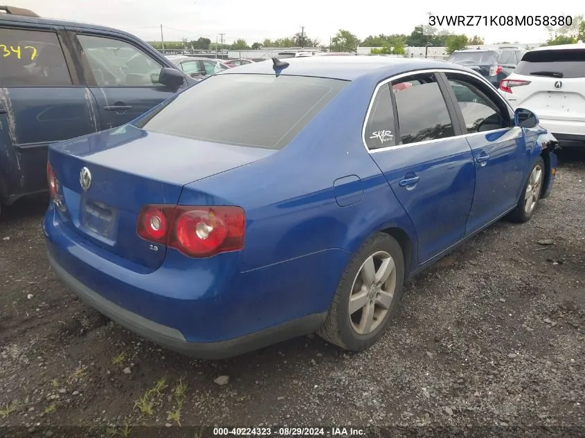 3VWRZ71K08M058380 2008 Volkswagen Jetta Se/Sel