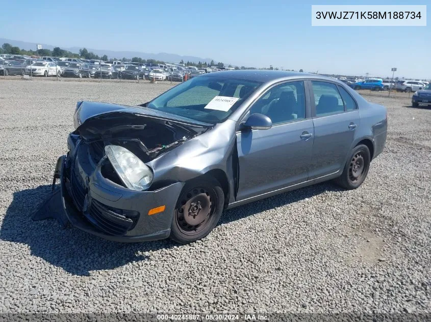 3VWJZ71K58M188734 2008 Volkswagen Jetta S