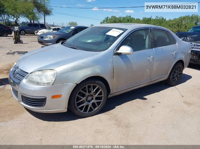 2008 Volkswagen Jetta Se/Sel VIN: 3VWRM71K88M032821 Lot: 40371576