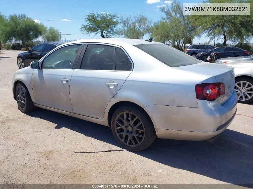 2008 Volkswagen Jetta Se/Sel VIN: 3VWRM71K88M032821 Lot: 40371576