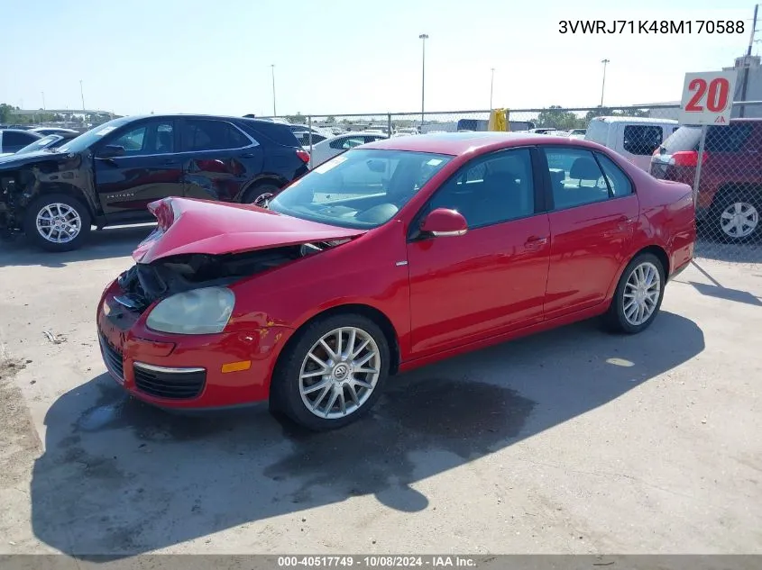 2008 Volkswagen Jetta Wolfsburg VIN: 3VWRJ71K48M170588 Lot: 40517749