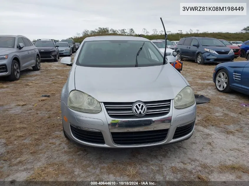 2008 Volkswagen Jetta Se/Sel VIN: 3VWRZ81K08M198449 Lot: 40644610