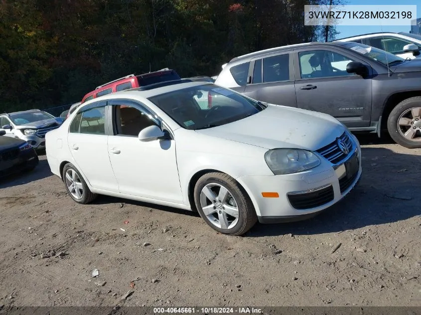 2008 Volkswagen Jetta Se/Sel VIN: 3VWRZ71K28M032198 Lot: 40645661