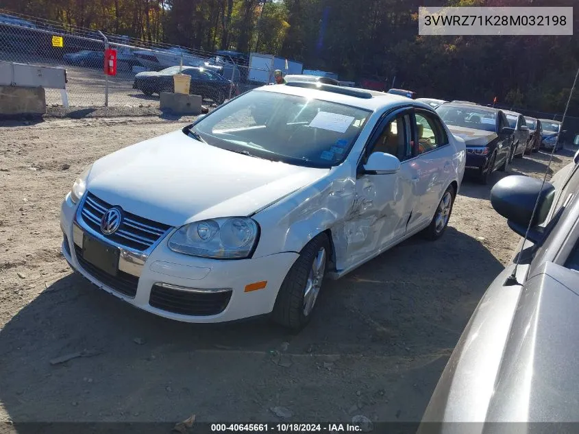 2008 Volkswagen Jetta Se/Sel VIN: 3VWRZ71K28M032198 Lot: 40645661