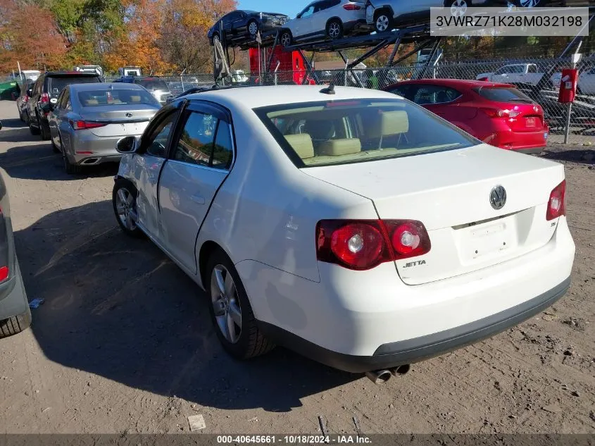 2008 Volkswagen Jetta Se/Sel VIN: 3VWRZ71K28M032198 Lot: 40645661