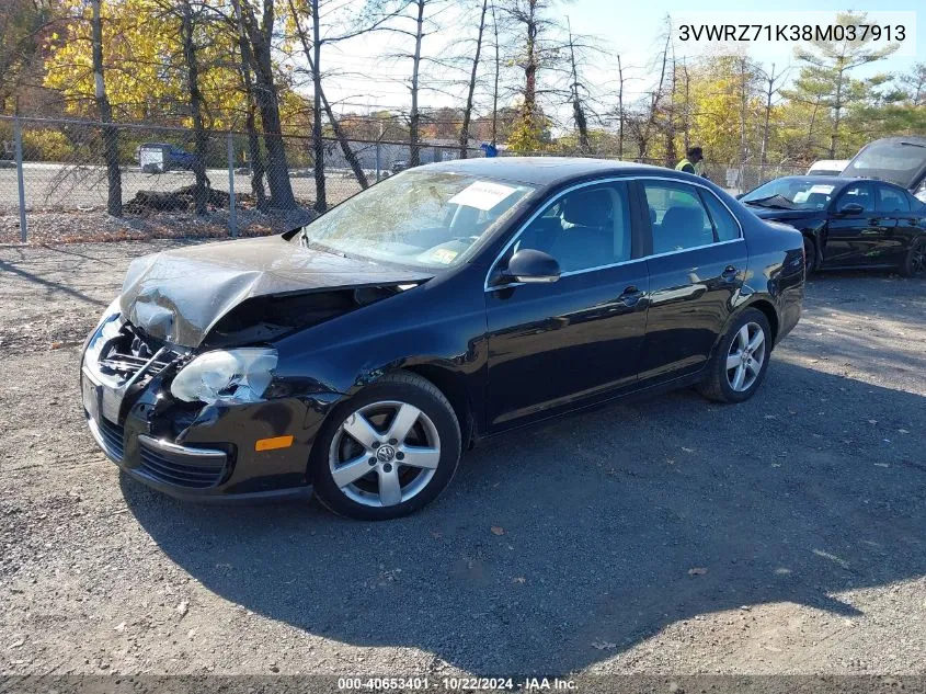 2008 Volkswagen Jetta Se/Sel VIN: 3VWRZ71K38M037913 Lot: 40653401