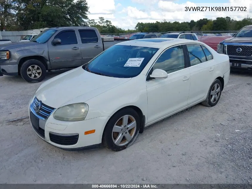 2008 Volkswagen Jetta Se VIN: 3VWRZ71K98M157702 Lot: 40666594