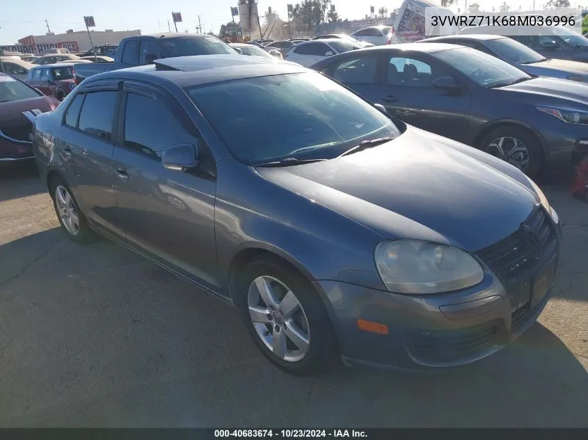 2008 Volkswagen Jetta Se/Sel VIN: 3VWRZ71K68M036996 Lot: 40683674