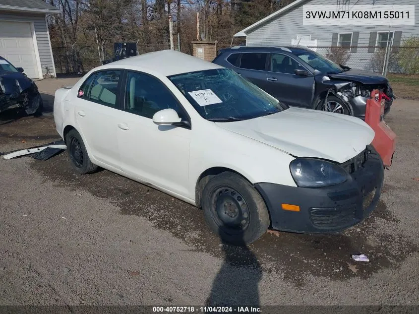 2008 Volkswagen Jetta S VIN: 3VWJM71K08M155011 Lot: 40752718