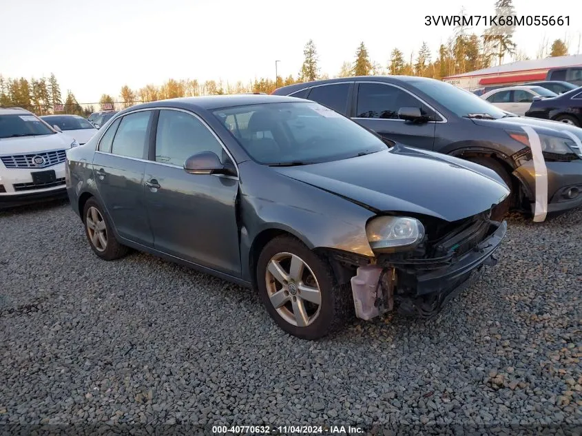 2008 Volkswagen Jetta Se/Sel VIN: 3VWRM71K68M055661 Lot: 40770632