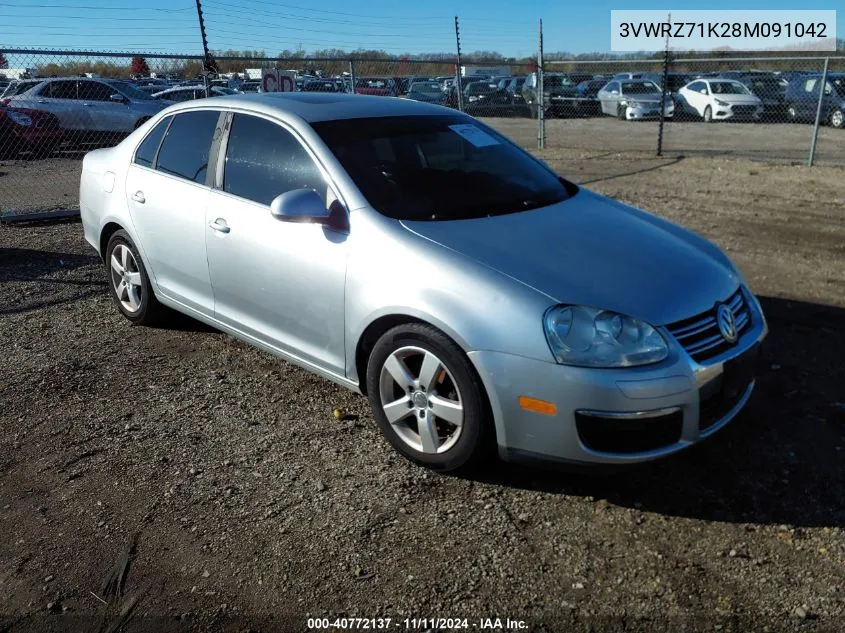 2008 Volkswagen Jetta Se/Sel VIN: 3VWRZ71K28M091042 Lot: 40772137