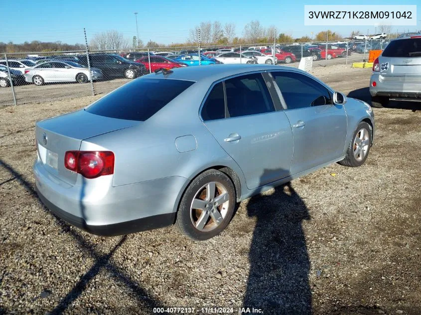 2008 Volkswagen Jetta Se/Sel VIN: 3VWRZ71K28M091042 Lot: 40772137