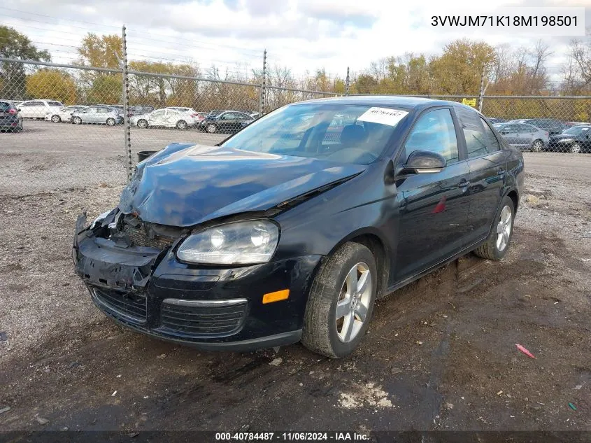 2008 Volkswagen Jetta S VIN: 3VWJM71K18M198501 Lot: 40784487