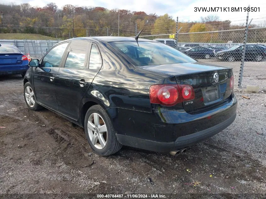 2008 Volkswagen Jetta S VIN: 3VWJM71K18M198501 Lot: 40784487