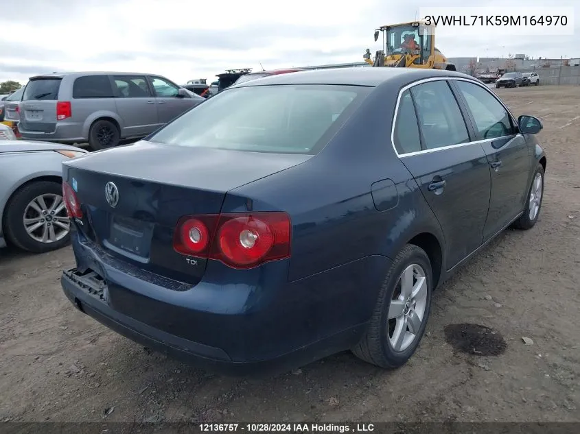 2009 Volkswagen Jetta Sedan VIN: 3VWHL71K59M164970 Lot: 12136757