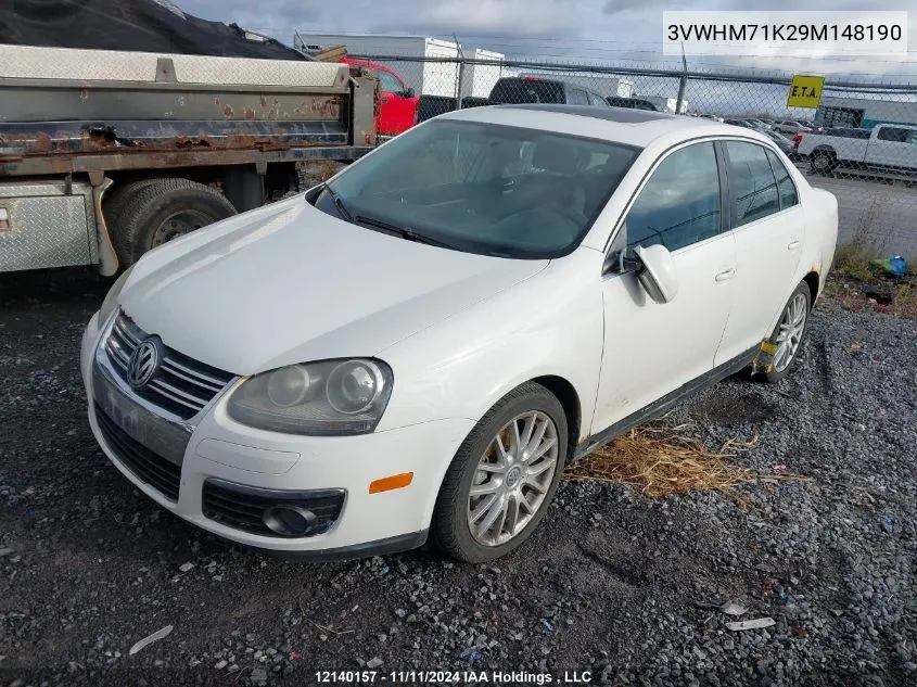 2009 Volkswagen Jetta Sedan VIN: 3VWHM71K29M148190 Lot: 12140157