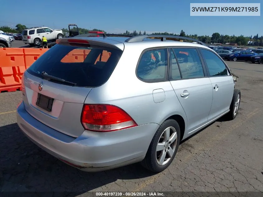 2009 Volkswagen Jetta 2.5L S VIN: 3VWMZ71K99M271985 Lot: 40197239