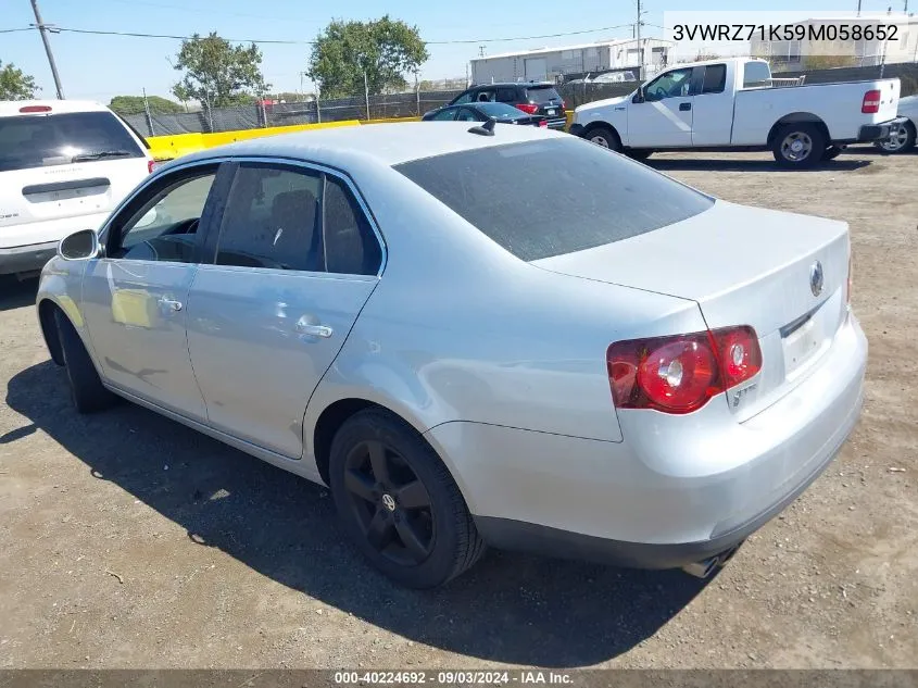 2009 Volkswagen Jetta Se/Sel VIN: 3VWRZ71K59M058652 Lot: 40224692