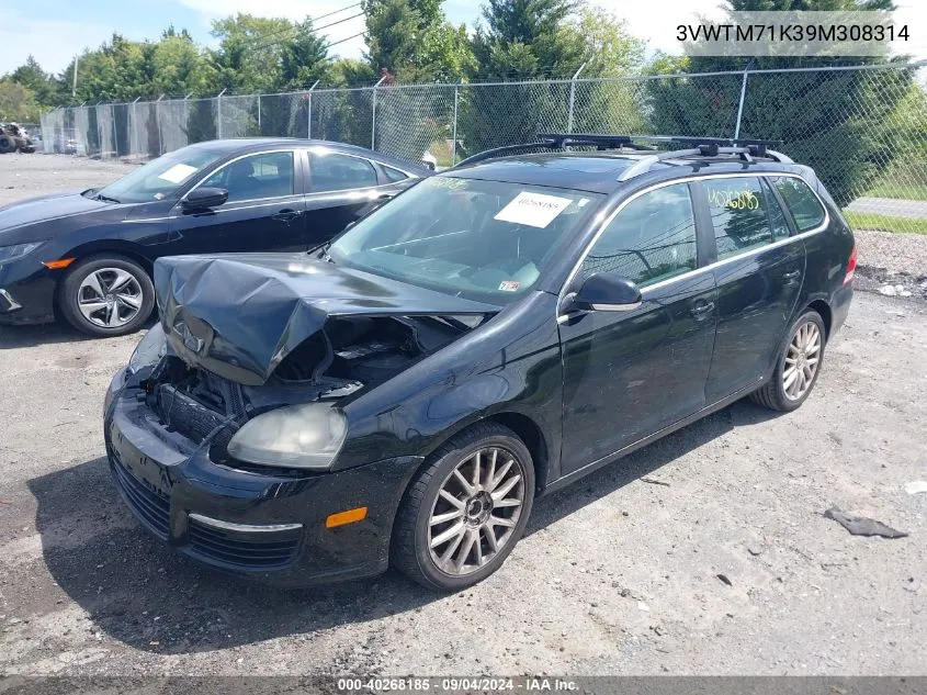 2009 Volkswagen Jetta 2.5L Se VIN: 3VWTM71K39M308314 Lot: 40268185