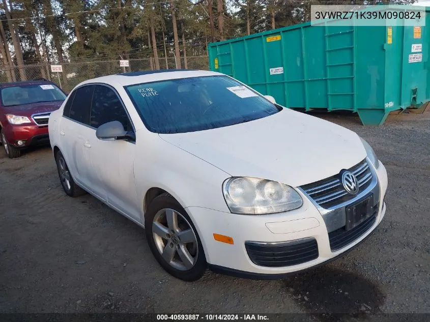 2009 Volkswagen Jetta Se/Sel VIN: 3VWRZ71K39M090824 Lot: 40593887