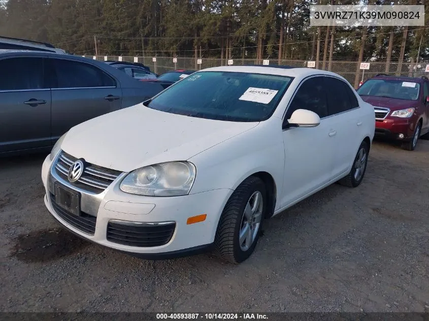 2009 Volkswagen Jetta Se/Sel VIN: 3VWRZ71K39M090824 Lot: 40593887