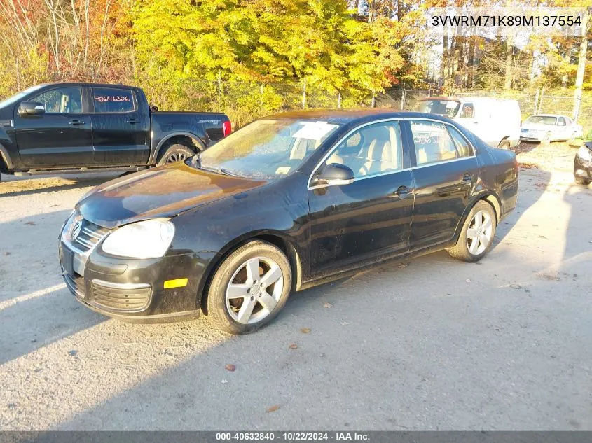 2009 Volkswagen Jetta Se VIN: 3VWRM71K89M137554 Lot: 40632840