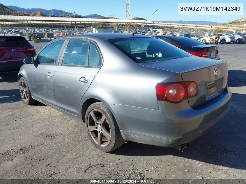 2009 Volkswagen Jetta S VIN: 3VWJZ71K19M142349 Lot: 40715994