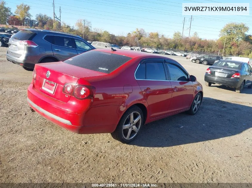 2009 Volkswagen Jetta Se/Sel VIN: 3VWRZ71KX9M041894 Lot: 40729561