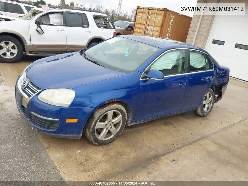 2009 Volkswagen Jetta Se/Sel VIN: 3VWRM71K69M031412 Lot: 40782055