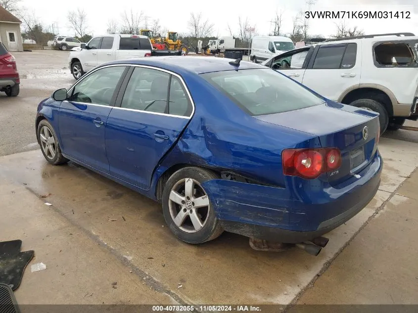 2009 Volkswagen Jetta Se/Sel VIN: 3VWRM71K69M031412 Lot: 40782055