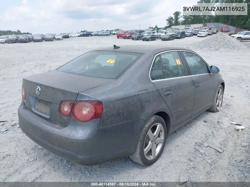 2010 Volkswagen Jetta Tdi VIN: 3VWRL7AJ2AM116925 Lot: 40114597