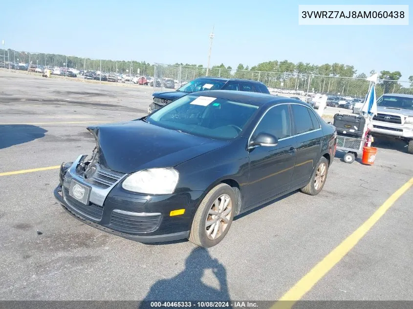 2010 Volkswagen Jetta Se/Sel VIN: 3VWRZ7AJ8AM060438 Lot: 40465333