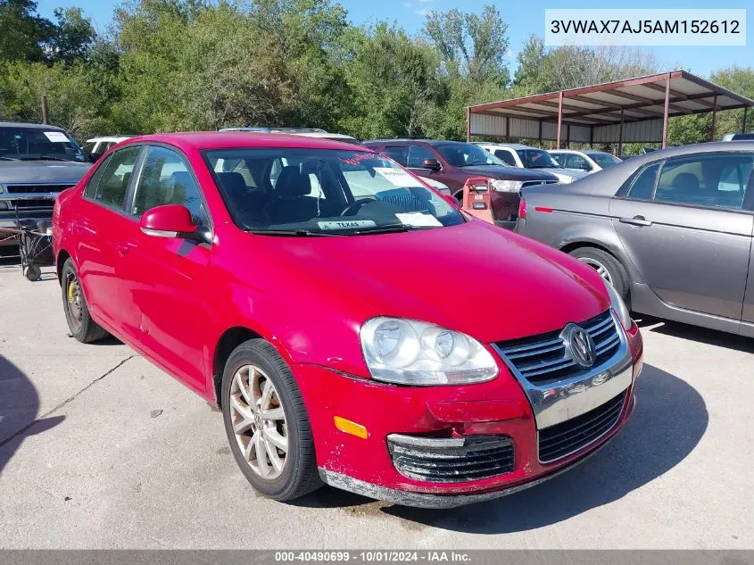 2010 Volkswagen Jetta Limited Edition VIN: 3VWAX7AJ5AM152612 Lot: 40490699