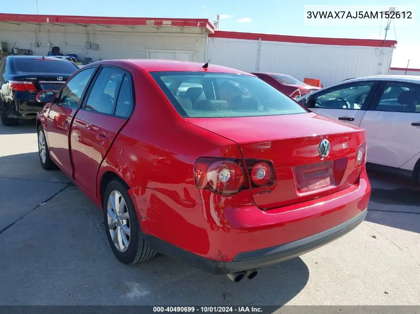 2010 Volkswagen Jetta Limited Edition VIN: 3VWAX7AJ5AM152612 Lot: 40490699