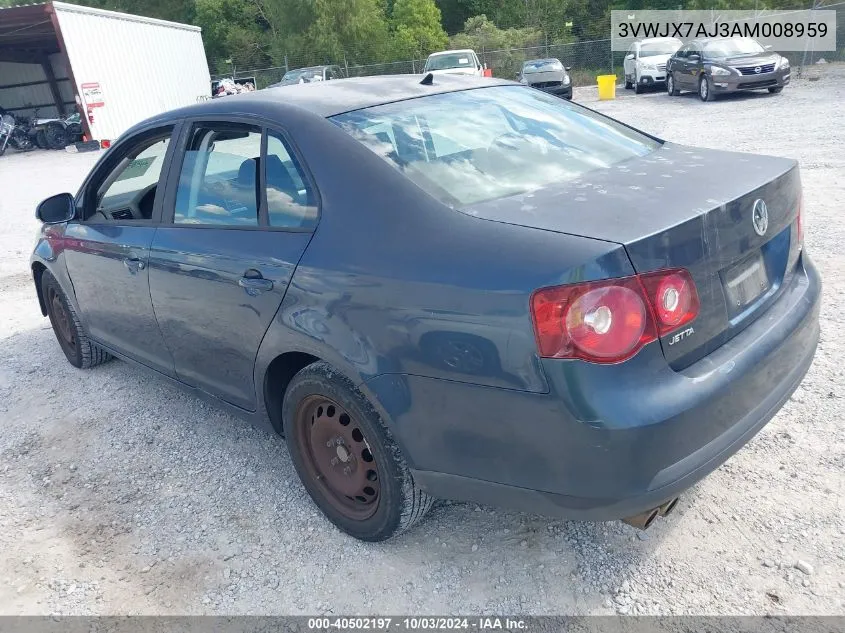 2010 Volkswagen Jetta S VIN: 3VWJX7AJ3AM008959 Lot: 40502197