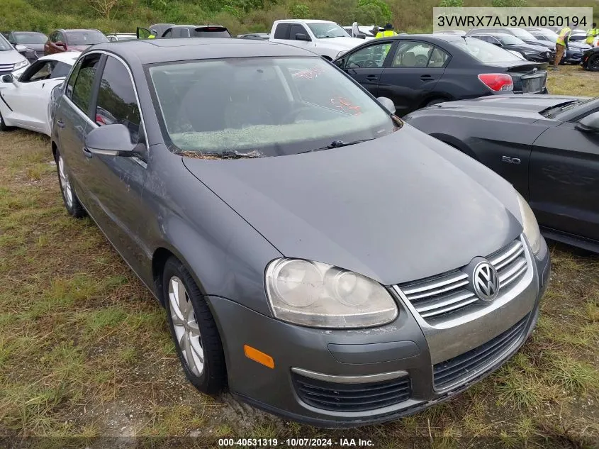 2010 Volkswagen Jetta Se/Sel VIN: 3VWRX7AJ3AM050194 Lot: 40531319