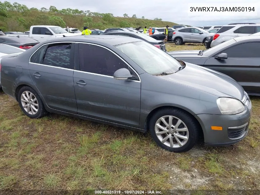 2010 Volkswagen Jetta Se/Sel VIN: 3VWRX7AJ3AM050194 Lot: 40531319