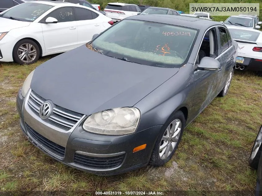 2010 Volkswagen Jetta Se/Sel VIN: 3VWRX7AJ3AM050194 Lot: 40531319