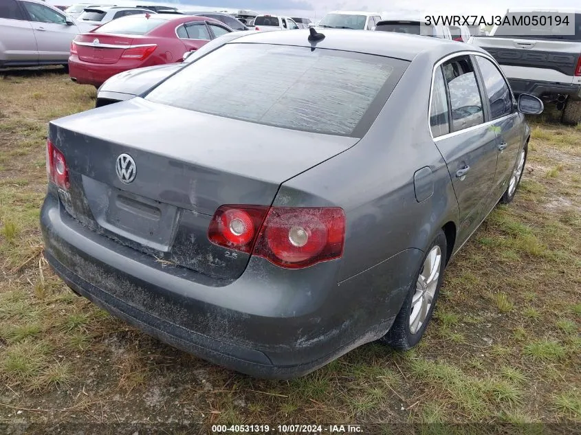 2010 Volkswagen Jetta Se/Sel VIN: 3VWRX7AJ3AM050194 Lot: 40531319