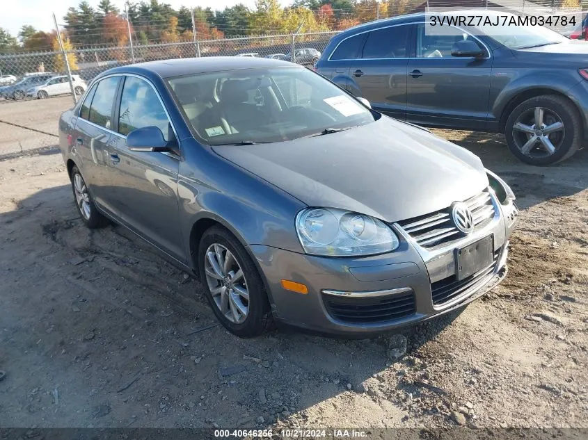 2010 Volkswagen Jetta Se/Sel VIN: 3VWRZ7AJ7AM034784 Lot: 40646256