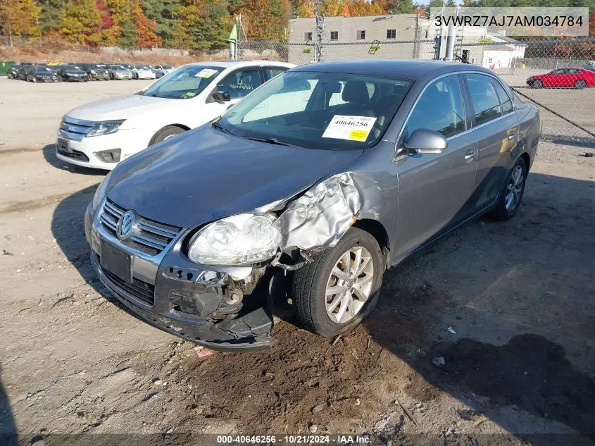 2010 Volkswagen Jetta Se/Sel VIN: 3VWRZ7AJ7AM034784 Lot: 40646256