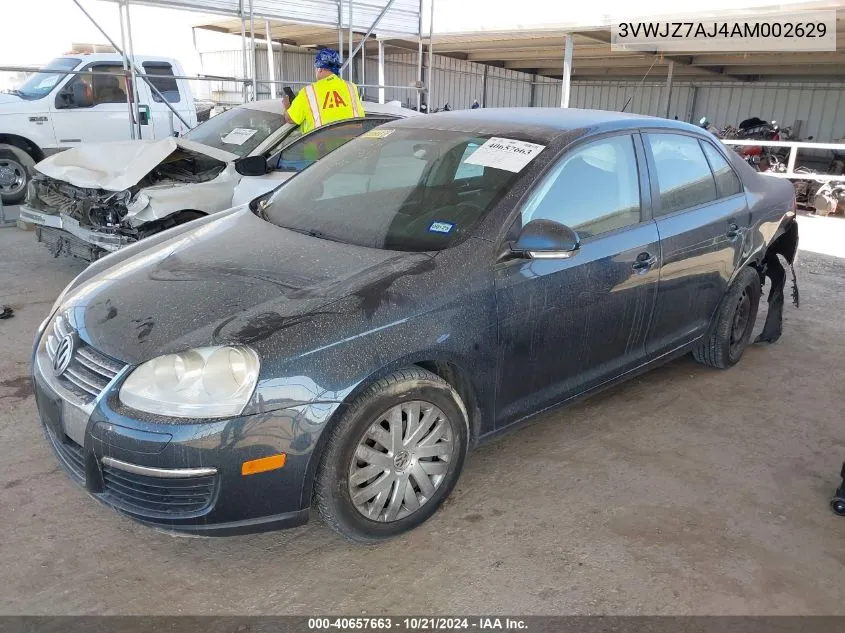 2010 Volkswagen Jetta S VIN: 3VWJZ7AJ4AM002629 Lot: 40657663