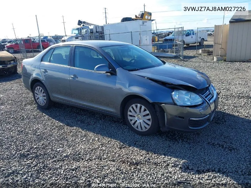 2010 Volkswagen Jetta S VIN: 3VWJZ7AJ8AM027226 Lot: 40671480