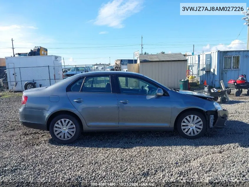 2010 Volkswagen Jetta S VIN: 3VWJZ7AJ8AM027226 Lot: 40671480